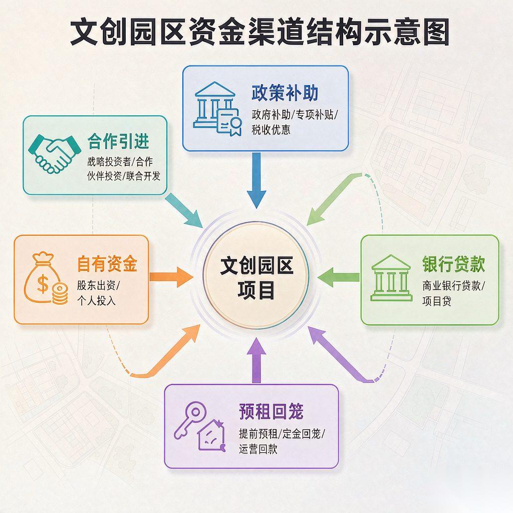 文创园区资金渠道结构示意