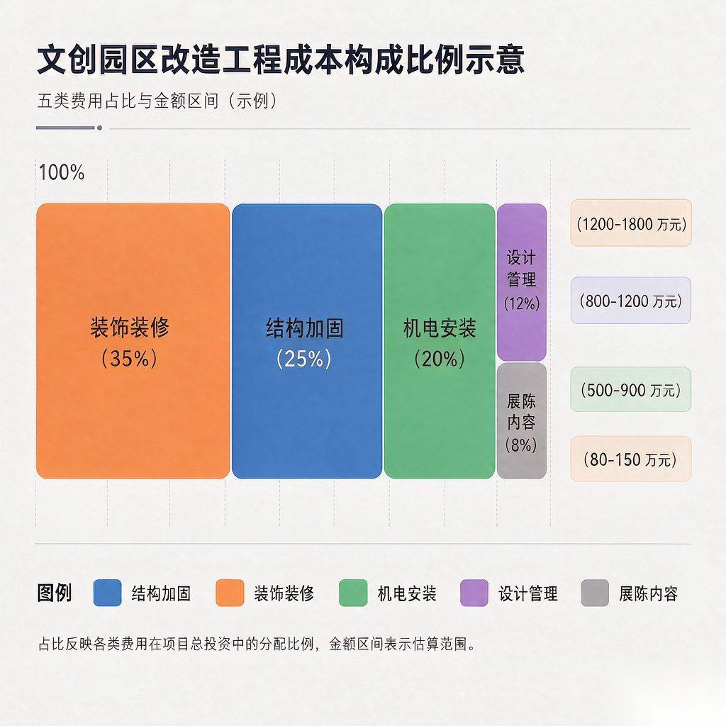 文创园区改造成本构成比例示意