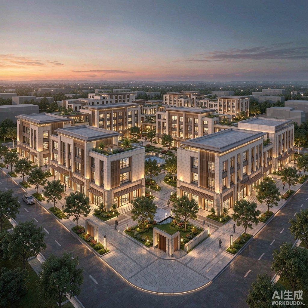 设计施工一体化建成街区全貌效果图