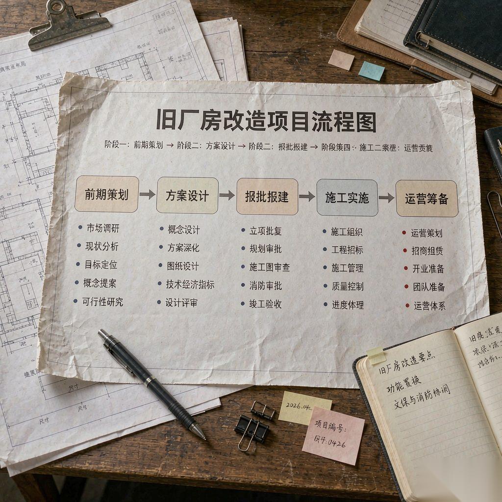 旧厂房改造项目流程示意图